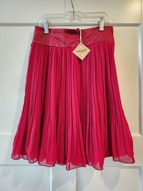 H&M Red Pleated Mini Skirt